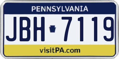 PA license plate JBH7119