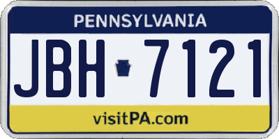 PA license plate JBH7121