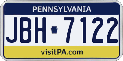 PA license plate JBH7122