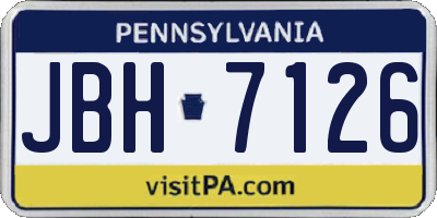 PA license plate JBH7126