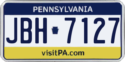 PA license plate JBH7127