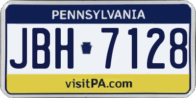 PA license plate JBH7128