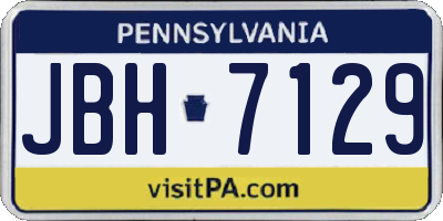 PA license plate JBH7129