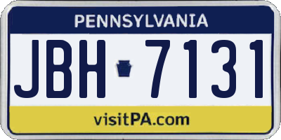PA license plate JBH7131