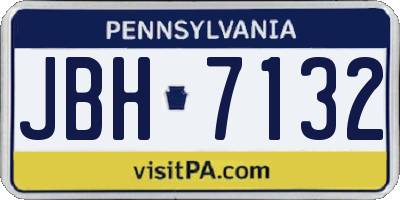 PA license plate JBH7132