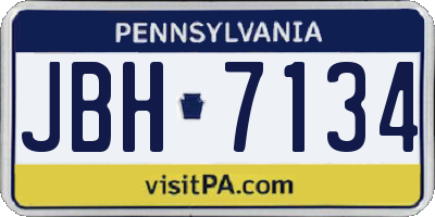 PA license plate JBH7134