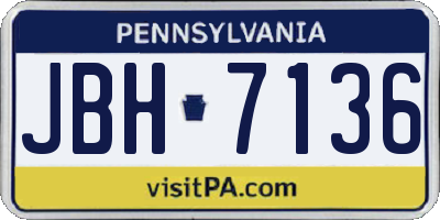 PA license plate JBH7136