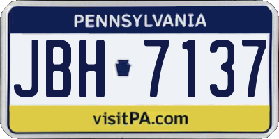 PA license plate JBH7137