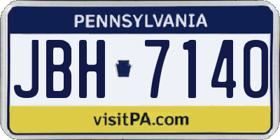 PA license plate JBH7140