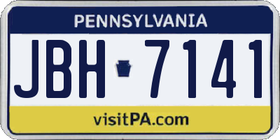 PA license plate JBH7141