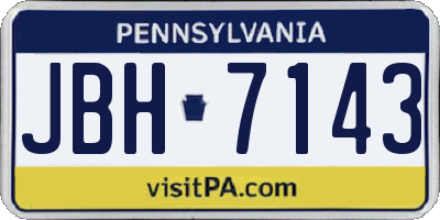 PA license plate JBH7143