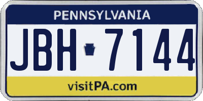 PA license plate JBH7144