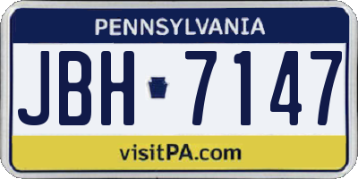 PA license plate JBH7147