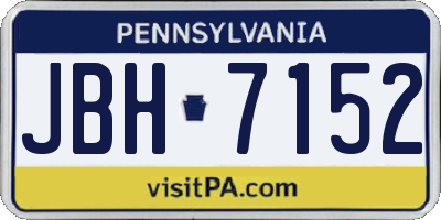 PA license plate JBH7152