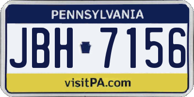 PA license plate JBH7156