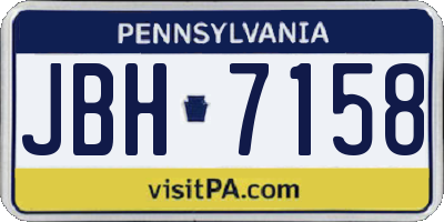 PA license plate JBH7158