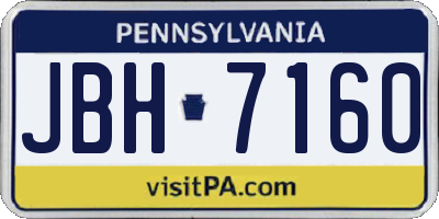 PA license plate JBH7160