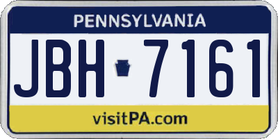 PA license plate JBH7161