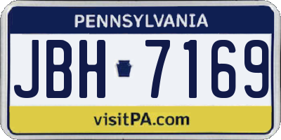 PA license plate JBH7169