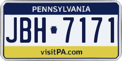 PA license plate JBH7171