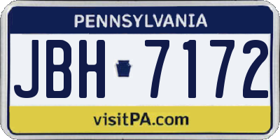 PA license plate JBH7172