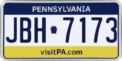 PA license plate JBH7173