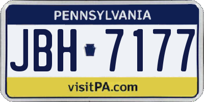 PA license plate JBH7177