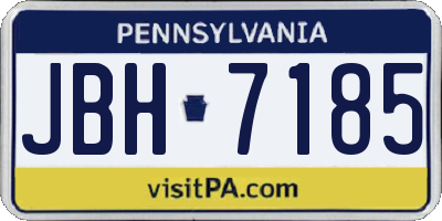 PA license plate JBH7185