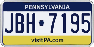 PA license plate JBH7195