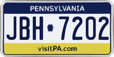 PA license plate JBH7202