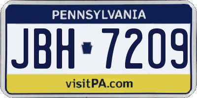 PA license plate JBH7209