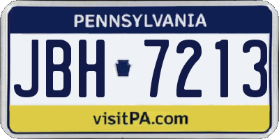 PA license plate JBH7213