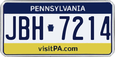 PA license plate JBH7214