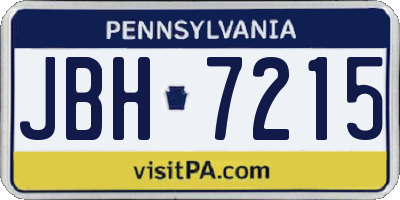 PA license plate JBH7215