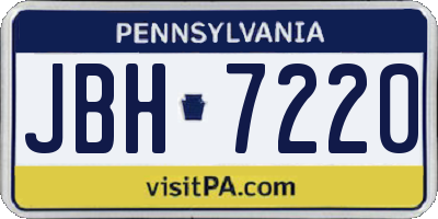 PA license plate JBH7220