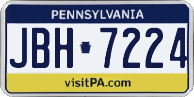 PA license plate JBH7224