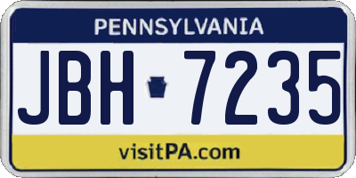 PA license plate JBH7235