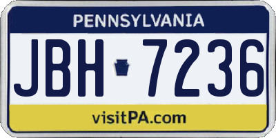 PA license plate JBH7236