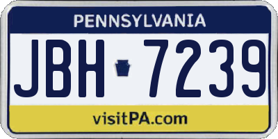 PA license plate JBH7239