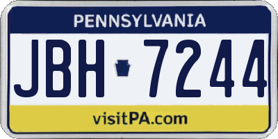 PA license plate JBH7244