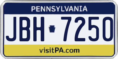 PA license plate JBH7250