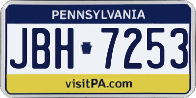 PA license plate JBH7253