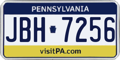 PA license plate JBH7256