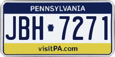 PA license plate JBH7271