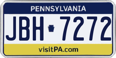 PA license plate JBH7272