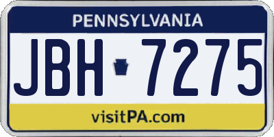 PA license plate JBH7275