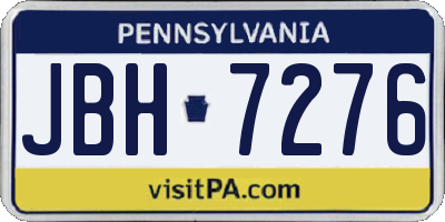 PA license plate JBH7276