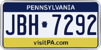 PA license plate JBH7292