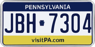 PA license plate JBH7304