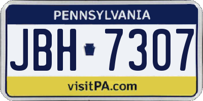 PA license plate JBH7307